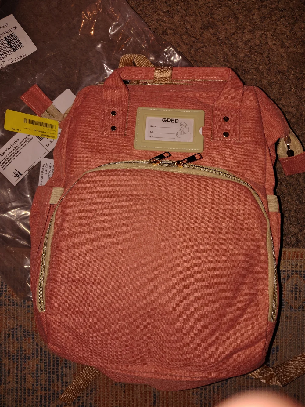 Coral Diaper Bag